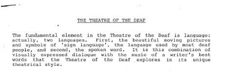 Image of Australian Theatre of The Deaf - History, and Fundamental Elements of the Theatre of The Deaf - 1985