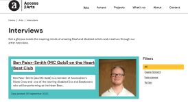 Access2Arts website - Artist Interviews