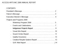 Image of Access Arts Annual Report 2006