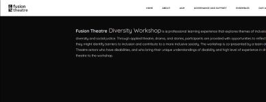 Image of Fusion Theatre  Diversity Workshop, website captured 2022