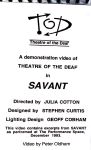 Image of Australian Theatre of The Deaf - Savant - Demonstration Video Cover