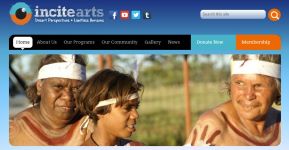 Image of Incite Arts website, captured 2017