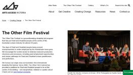 Image of The Other Film Festival - Creating Change webpage