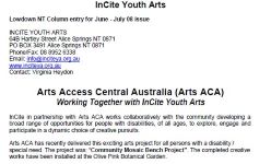 Image of InCite Arts - Lowdown NT Column  Entry on ‘Community Mosaic Bench Project