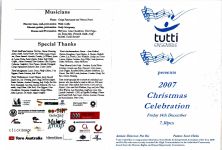 Image of Tutti Ensemble Choir - 'Christmas Celebration Concert' 2007 Program