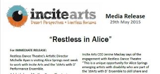 Image of Restless in Alice - Media Release