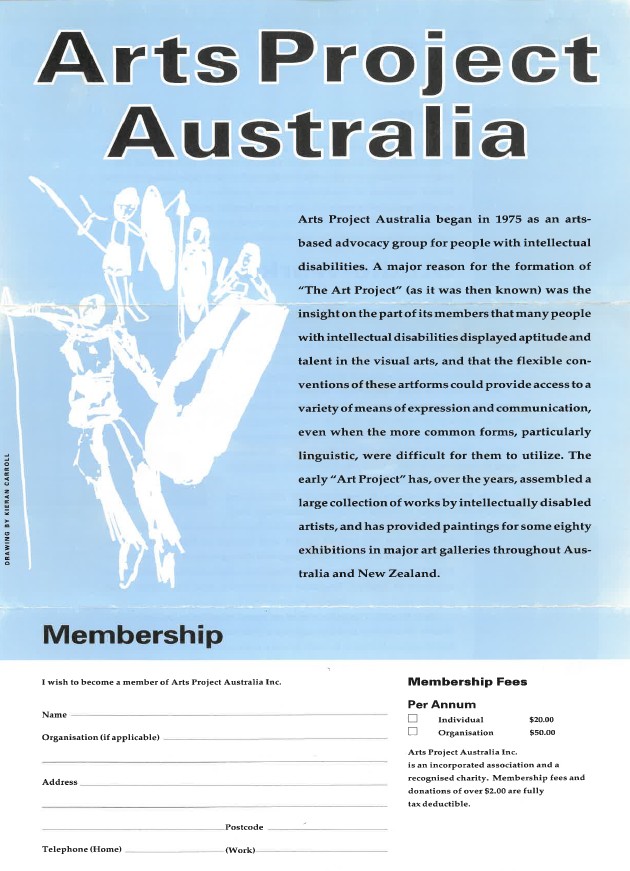 Image of Arts Project Australia - Membership Form 2010