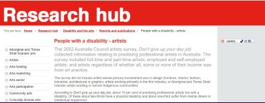 Image of Australia Council - People with a disability - artists 2003
