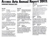 Image of Access Arts Annual Report 2002