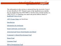 Image Australia Council website - Grants, captured 1997