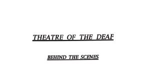 Image of Australian Theatre of the Deaf - Behind the scenes history
