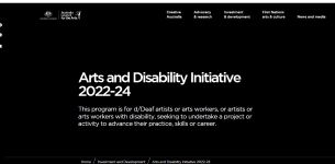 Image of Australia Council website - Australia Council Arts and Disability Initiative 2022-24