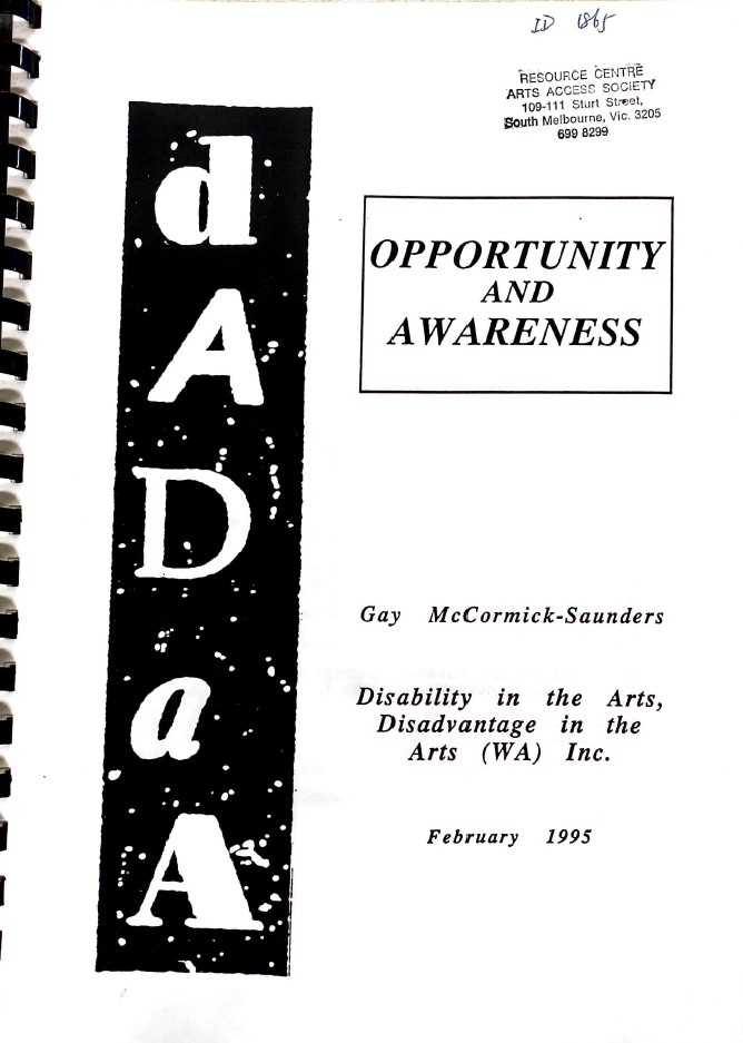 Image of DADAA Opportunity and Awareness Report 1995