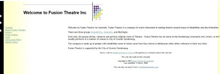 Image of Fusion Theatre Website, captured 2008