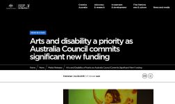 Image of Australia Council website - Arts and disability a priority as Australia Council commits significant new funding