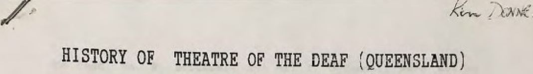 Image of History of Queensland Theatre of the Deaf