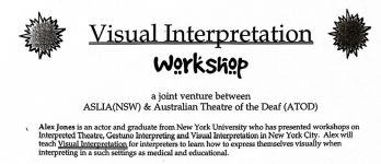 Image of Australian Theatre of The Deaf - Visual Interpretation Workshop Information