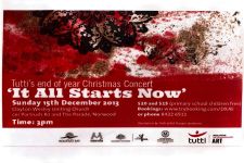 Image of Tutti Arts - Christmas Concert: It All Starts Now - Promotional Card