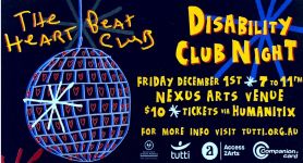 Image of Tutti Arts 'Disability Club Night' Promotional Card