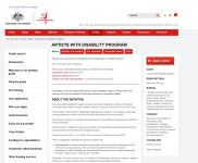 Image of Australia Council website - Australia Council Artists with Disability Program 2014