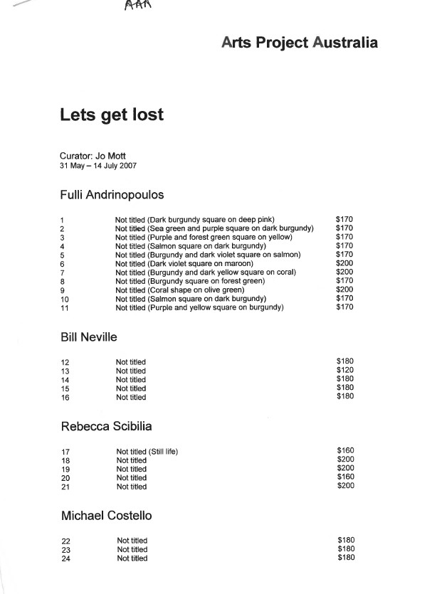 Image of Arts Project Australia - Let's get lost Exhibition 2007 - Program / Catalogue