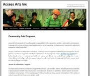 Image of Access Arts - Community Arts programs 2014 webpage
