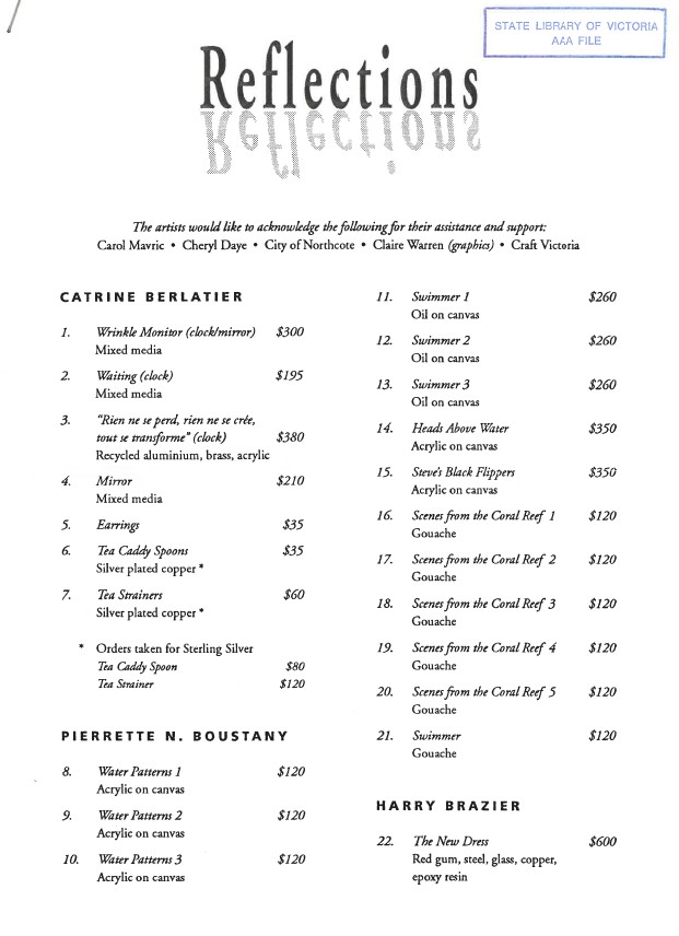 Image of Arts Project Australia - Reflections Exhibition 1993 - Program / Catalogue