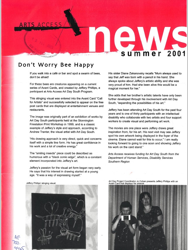 Image of Arts Access Victoria - Access Newsletter Summer 2001