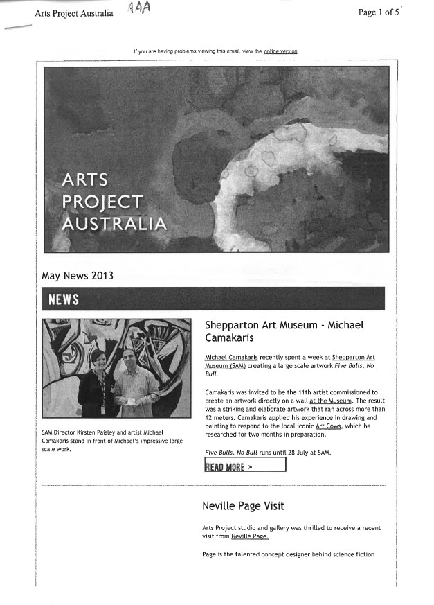 Image of Arts Project Australia - ENews - 20130530