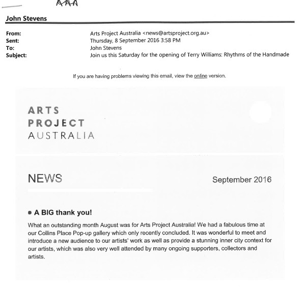Image of Arts Project Australia - ENews - 20160908