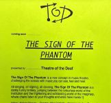 Image of Australian Theatre of The Deaf - The Sign of the Phantom - Promotional Flyer