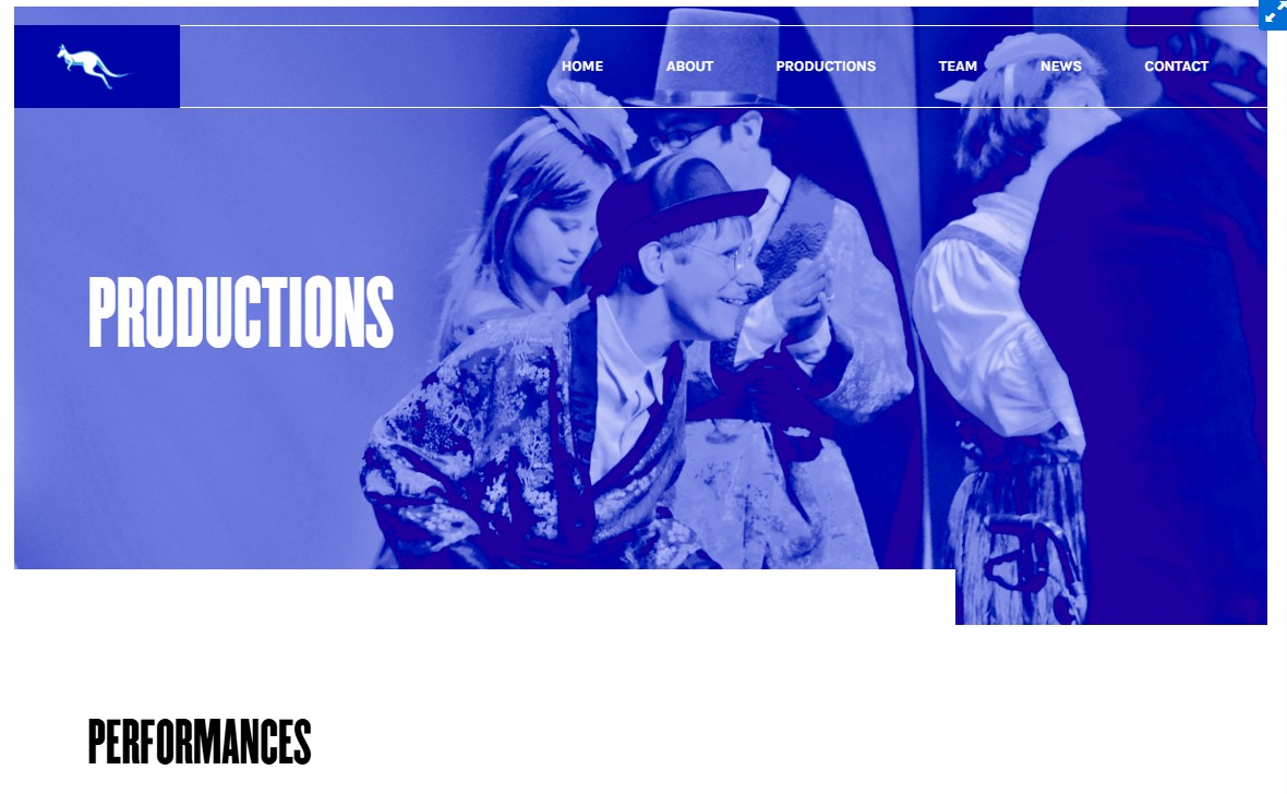 Image of Blue Roo Theatre  - Productions, website captured 2022