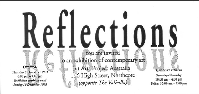 Image of Arts Project Australia - Reflections Exhibition 1993 - Invitation - Promotional Card