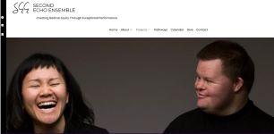Image of Second Echo Ensemble website - Performance, captured 2024