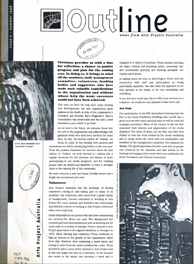 Image of Arts Project Australia - Outline - News  - 1996 Sum - Iss2