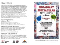 Image of Tutti Arts – Tutti Choir - Broadway Spectacular 2018 – Promotional Program