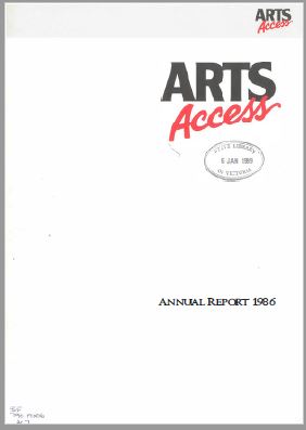 Image of Arts Access Victoria – Arts Access Society Annual Report 1986