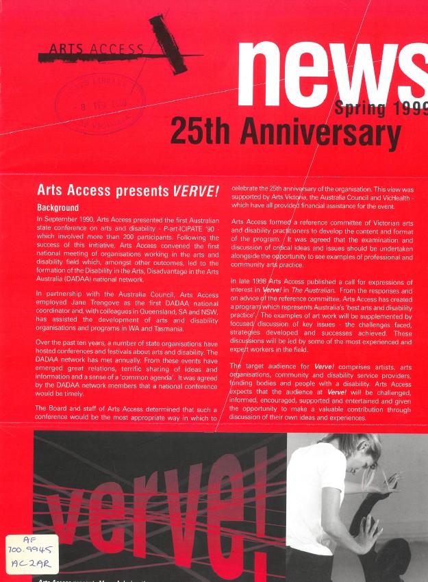 Image of Arts Access Victoria - Access Newsletter Spring 1999