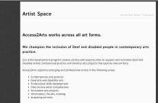 Image of Access2Arts Artist Space artist development program as first added to website 2016
