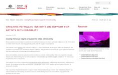 Image of Australia Council - Creating Pathways: Insights on support for artists with disability - 2018