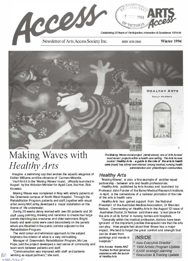 Image of Arts Access Victoria - Access Newsletter Winter 1994