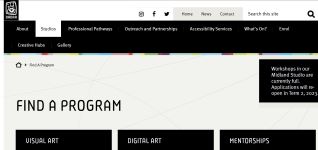 Image of DADAA Find A Program webpage