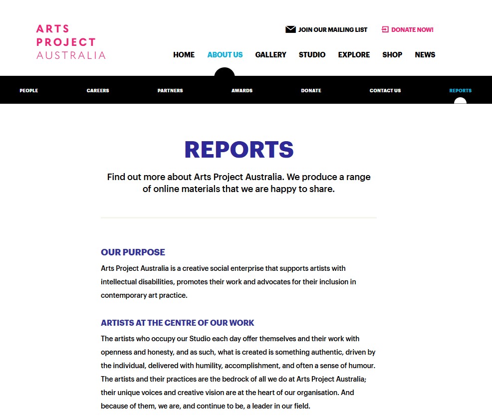 Image of Arts Project Australia -  Publications, captured 2022