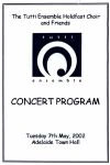 Image of Tutti Ensemble Holdfast Choir Concert Program 2002