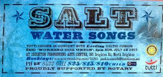 Image of Tutti Arts 'Saltwater Songs' Concert 2013 Promotional Card