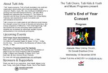 Image of Tutti Arts – End of Year Concert 2018 – Program