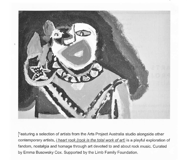 Image of Arts Project Australia - I heart rock Exhibition 2016 - Email Promotional Flyer