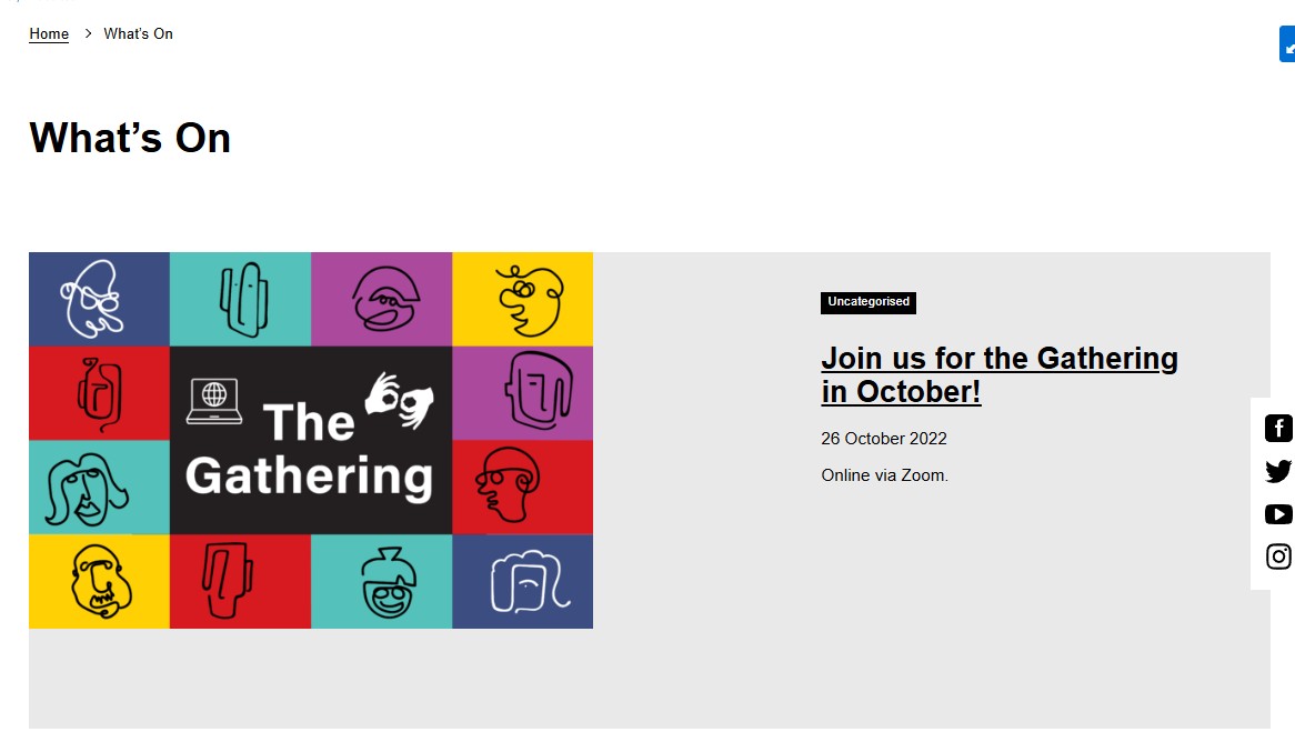 Image of Arts Access Victoria - Events Archive, captured 2022 webpage