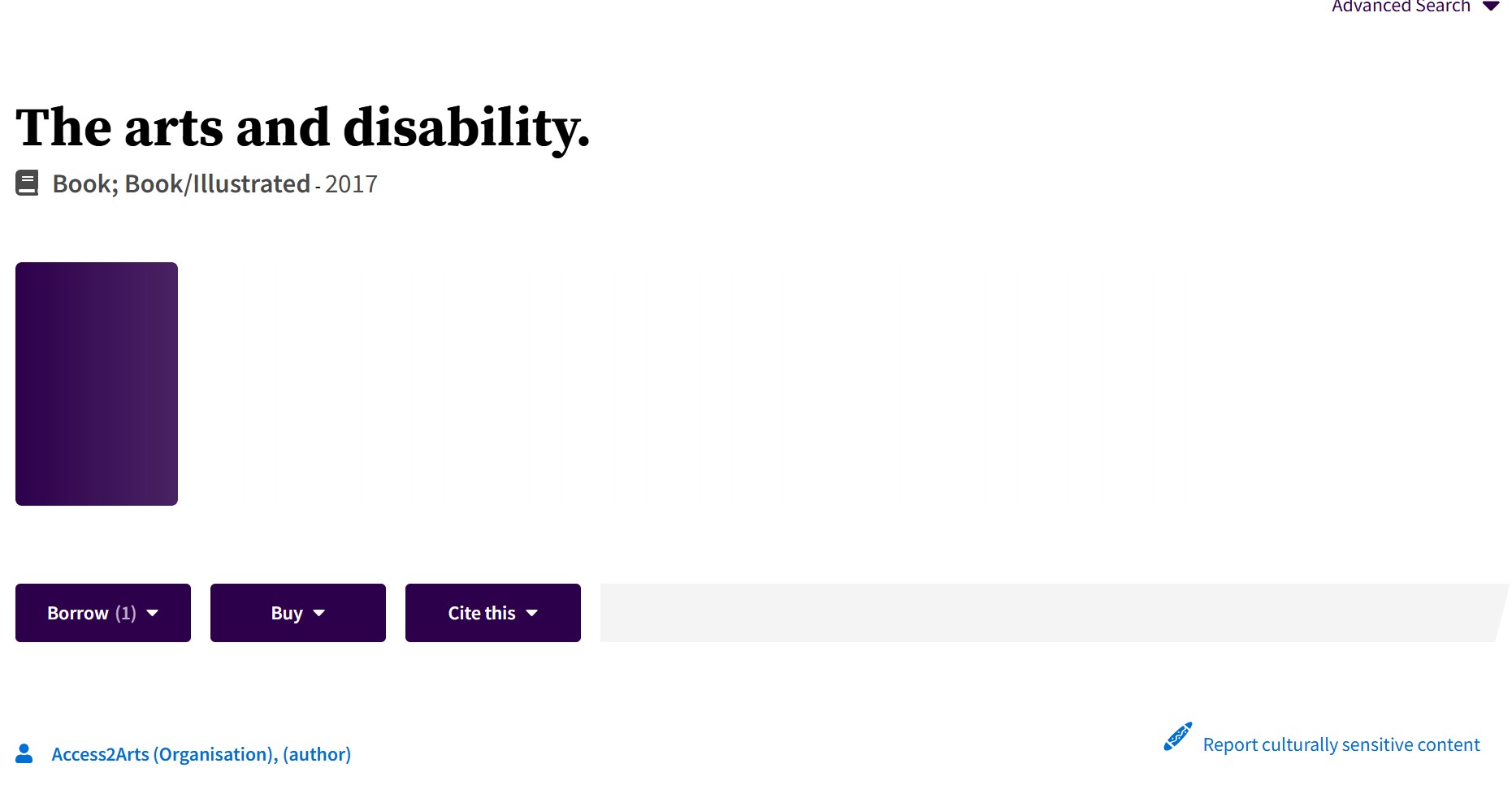 Image of Access 2 Arts - The Arts and Disability - 2017