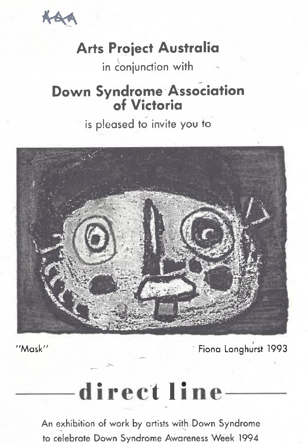 Image of Arts Project Australia - Direct Line Exhibition 1994 - Promotional Flyer